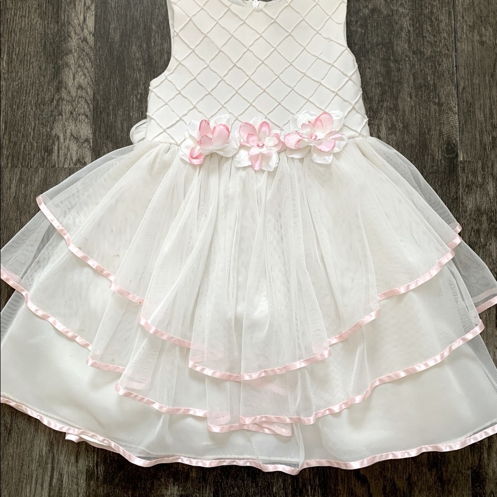 Easter or Formal Girls Dress with Lace and Pink, 4t